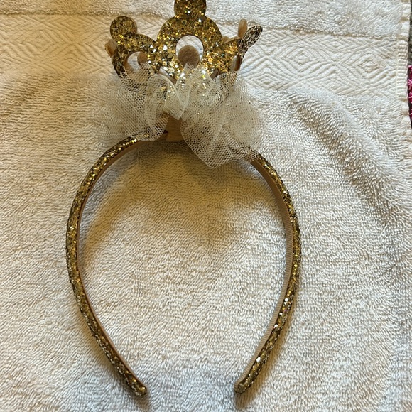 H&M Glitter Gold Sparkle Headband with Gold Crown - Picture 5 of 7